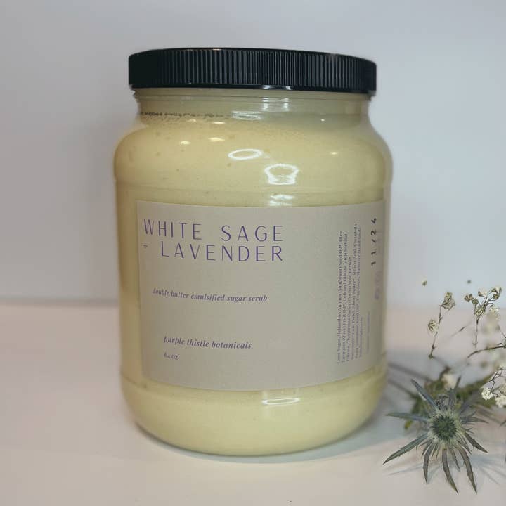 Double Butter Emulsified Sugar Scrub- 64 oz Bulk Size for wholesale by Purple Thistle Botanicals