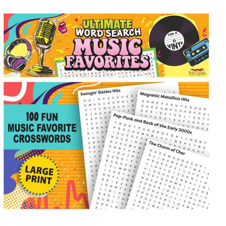 Fox Chapel Publishing - Wholesale Coloring & Activity Book - Adult - Ultimate Word Search Music Favorites - Large Print Puzzle Bk3