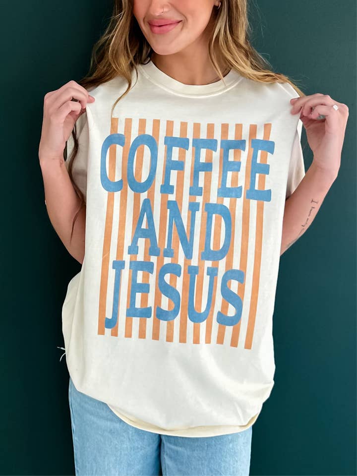 Coffee and Jesus Tee for wholesale by Worthy Wear