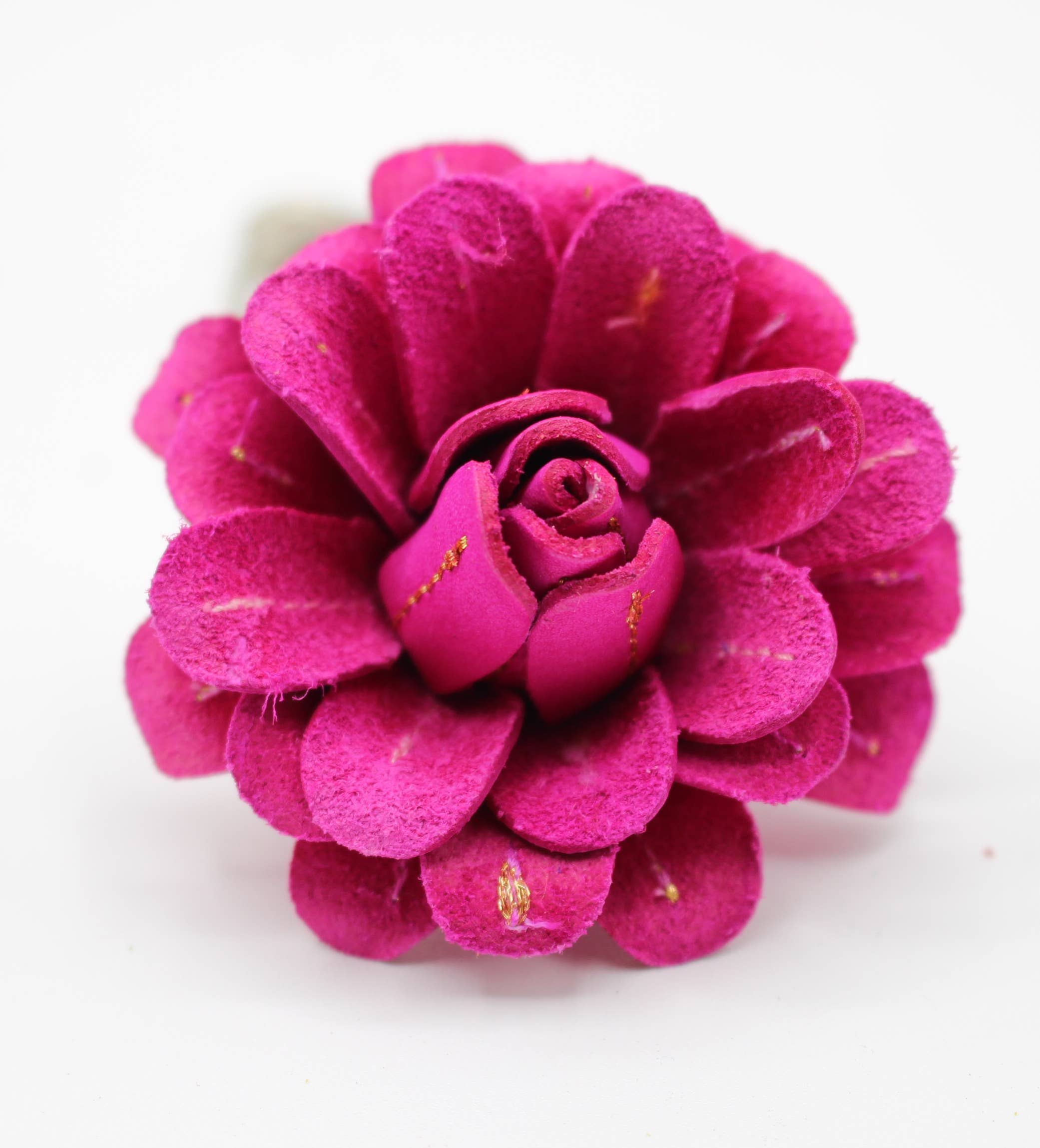 Sunflower Handmade leather inc - Vente Accessoire de sac – femme - Porte-clés en cuir en forme de fleur rose3