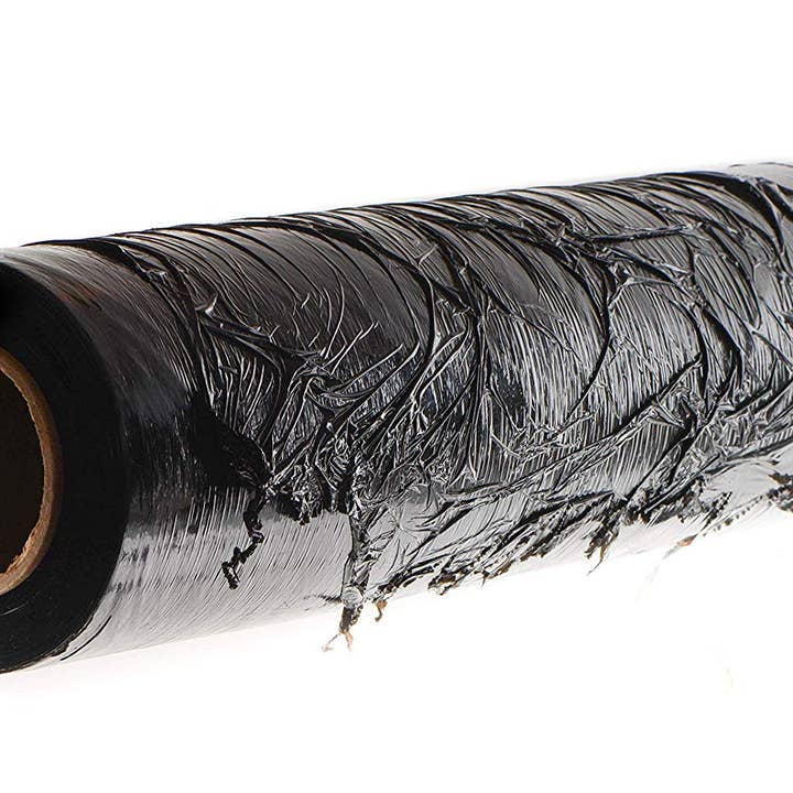 EcoQuality - Wholesale Craft Supplies - Black Stretch Film Wrap 80 Gauge Thick 18" x 1500 Ft - Durab1