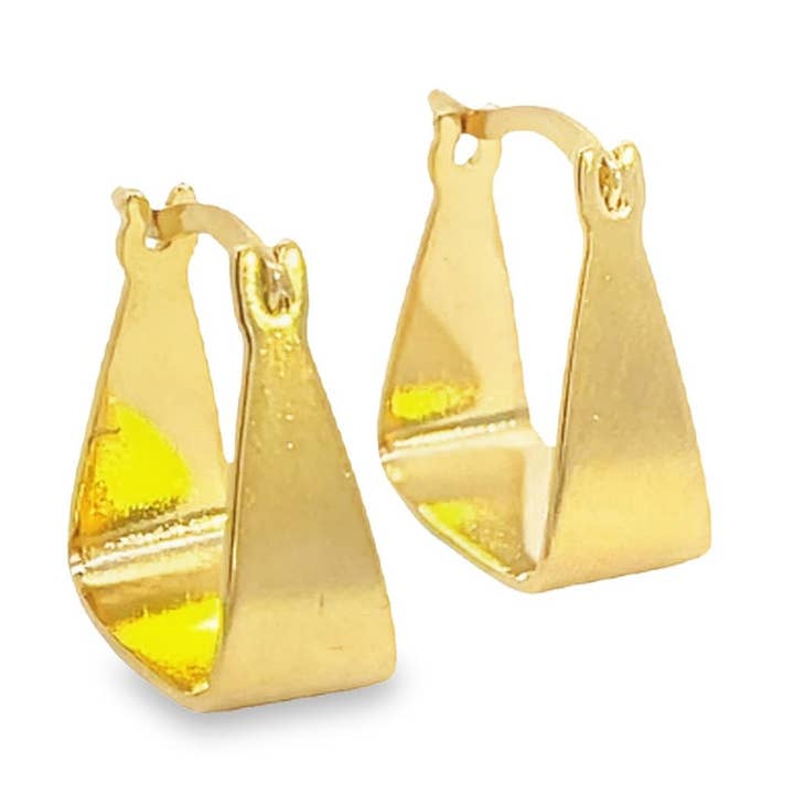 18K Gold Filled Minimalist Rectangle Hoops Earrings (L440) for wholesale by MIA Jewelry