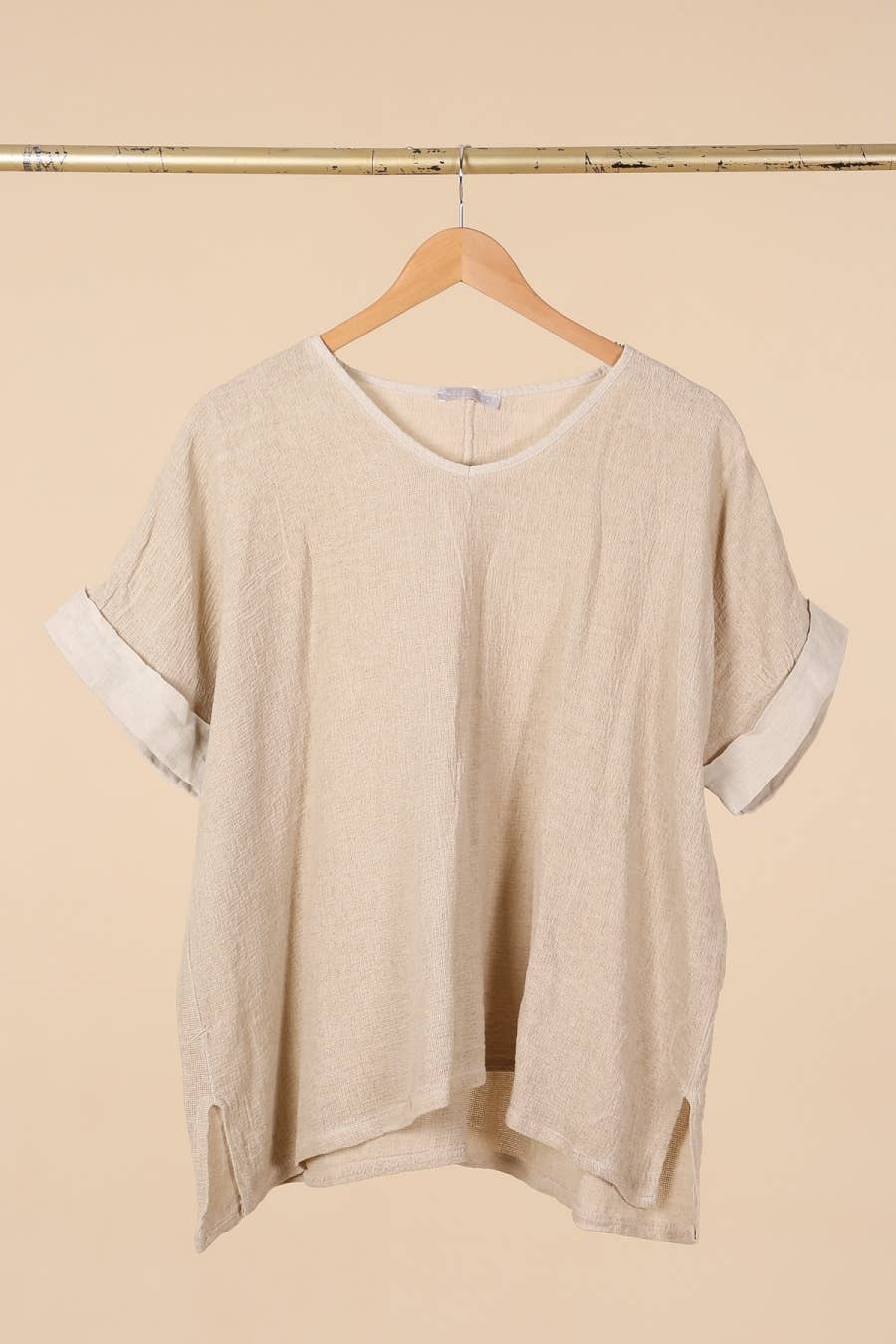 la maison des fibres naturelles – Engroshandel T-shirt – til kvinder – T-shirt i hør- og bomuldsblanding, 10 % hør, 90 % bomuld, model 67632