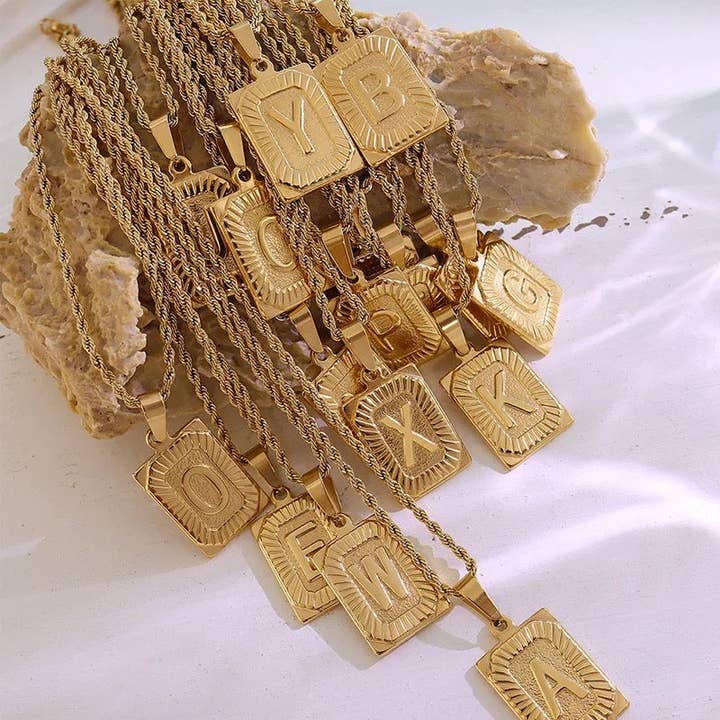 Alphebet Letters tag Initial halskæde, guld vedhæng charme for engroshandel hos Holicca