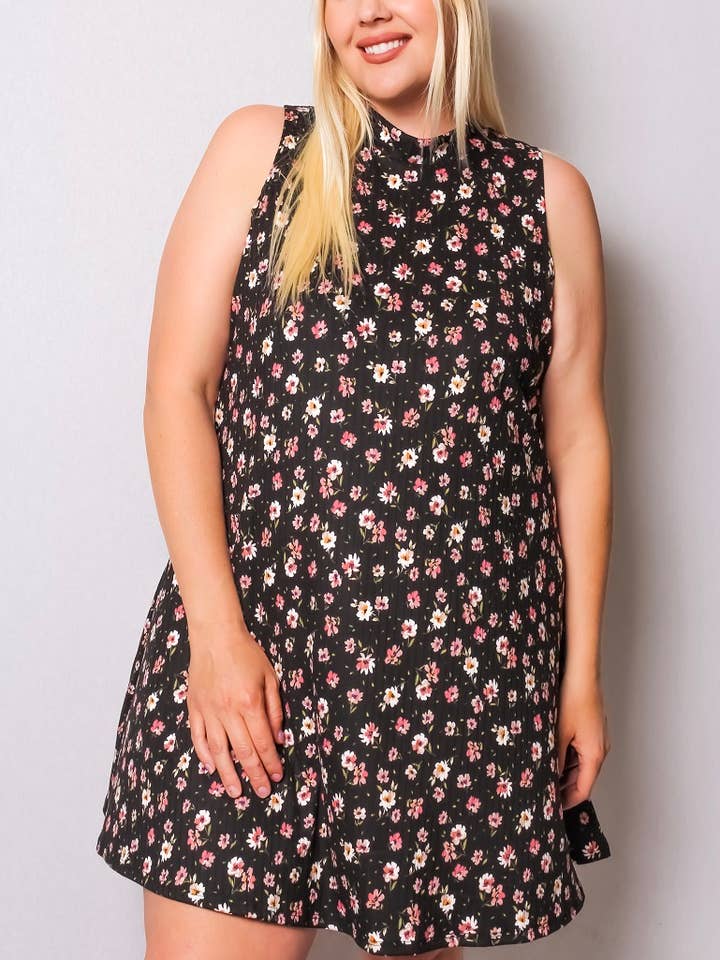 Plus ribbade ärmlös sväng klänning för wholesale av VIBE Apparel Co