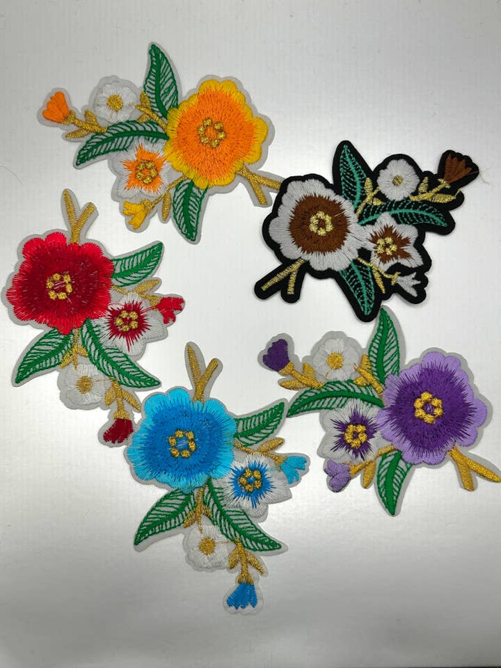 Floral Jasmine Iron On Patches for wholesale by Texas Transfers