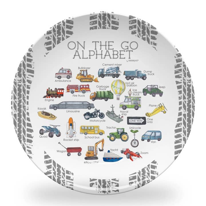On the Go Alphabet Plastic Plate for wholesale by Dishique