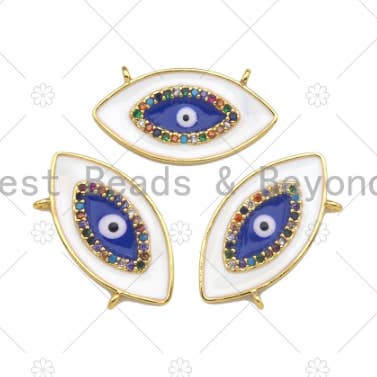 CZ Enamel Evil Eye Charm, Sku#L534 for wholesale by BestBeads&Beyond