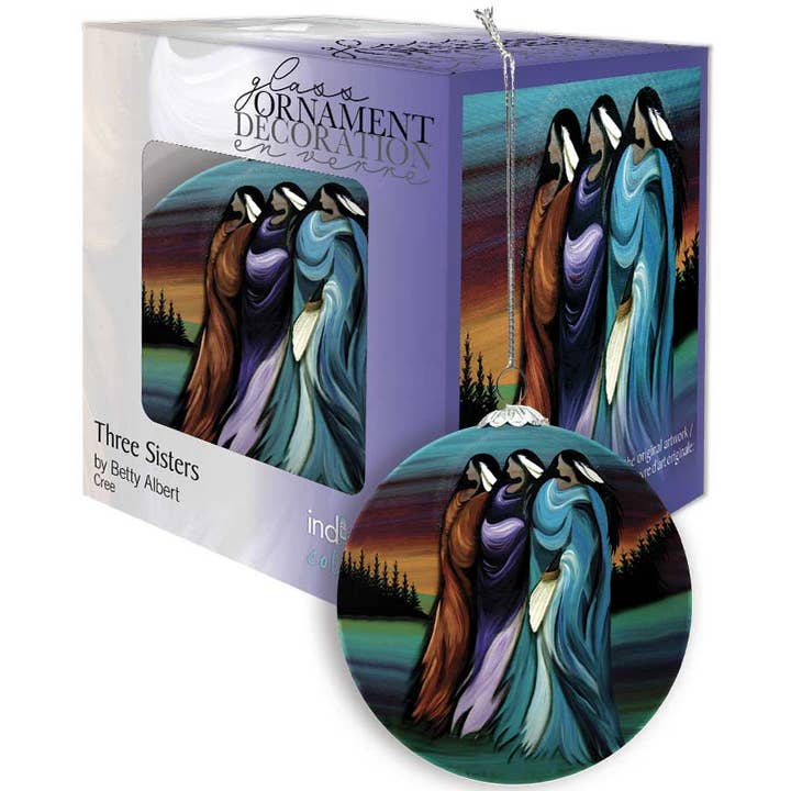 Indigenous Puzzles and Art - Wholesale Ornament - Three Sisters Glass Ornament