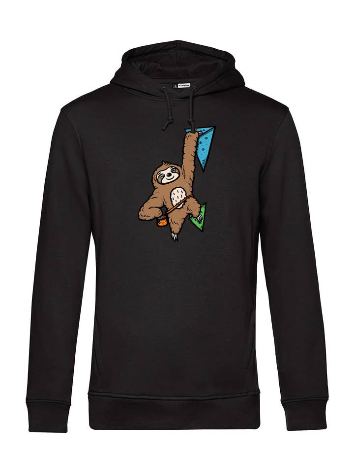 Felpa con cappuccio da montagna da uomo - Bouldering Sloth per la vendita all'ingrosso da parte di KLETTERHELDEN