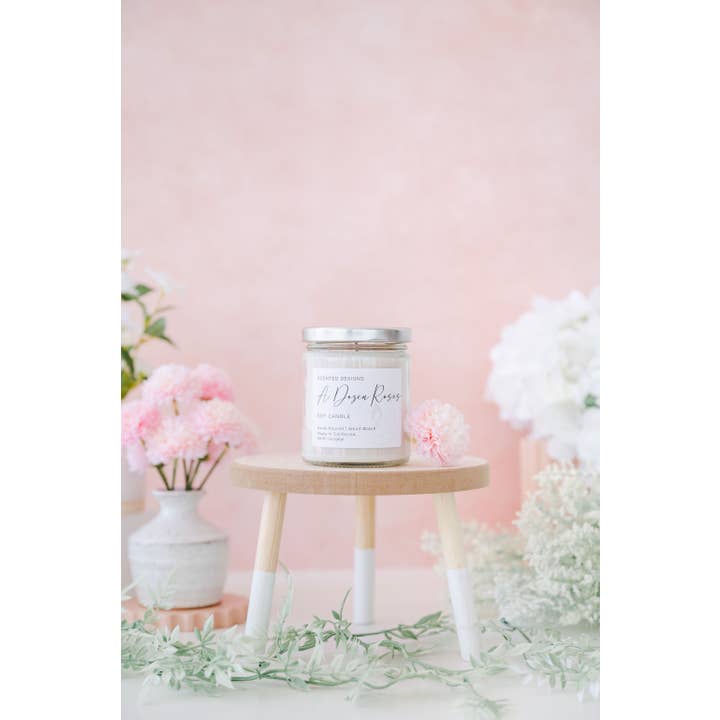 Scented Designs Candle Co - Wholesale Jar/Filled Candle - A Dozen Roses Soy Candle - 7oz Signature Jar1