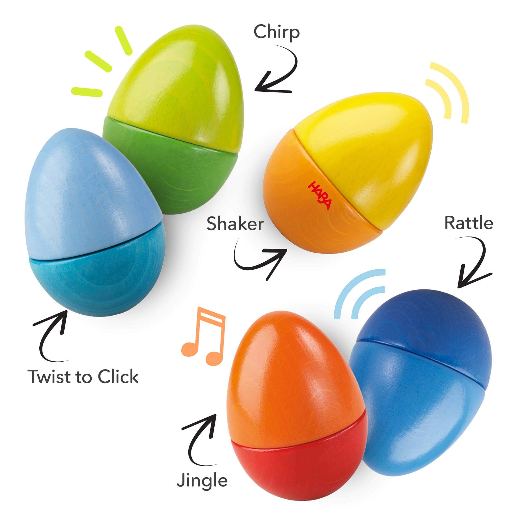 HABA USA - Wholesale Musical Toy - Kids & Baby - Fun with Sounds Wooden Eggs5