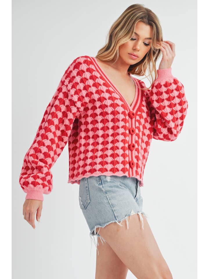 Pink Red 3210EK Fantasia Cardigan 1 for wholesale on Faire6