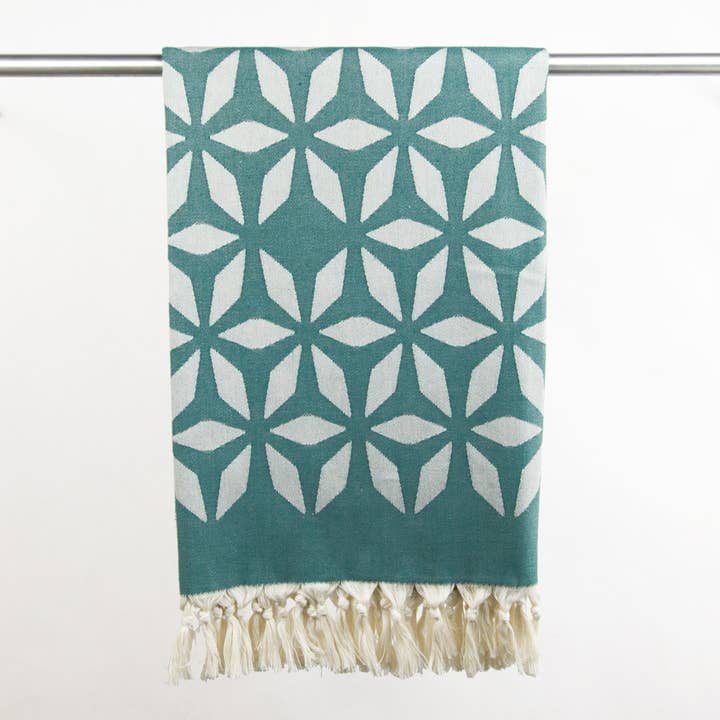 Hamamhåndklæde i økologisk bomuld Defne ocean grøn for engroshandel hos Yolunda