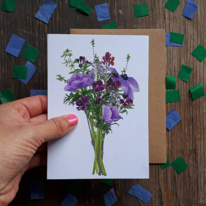 Purple posy for wholesale by Alice Draws The Line