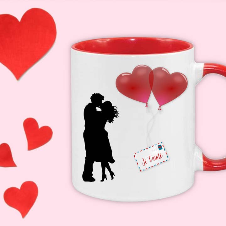 Caneca vermelha personalizada para os amantes por atacado de Tendance Cadeau