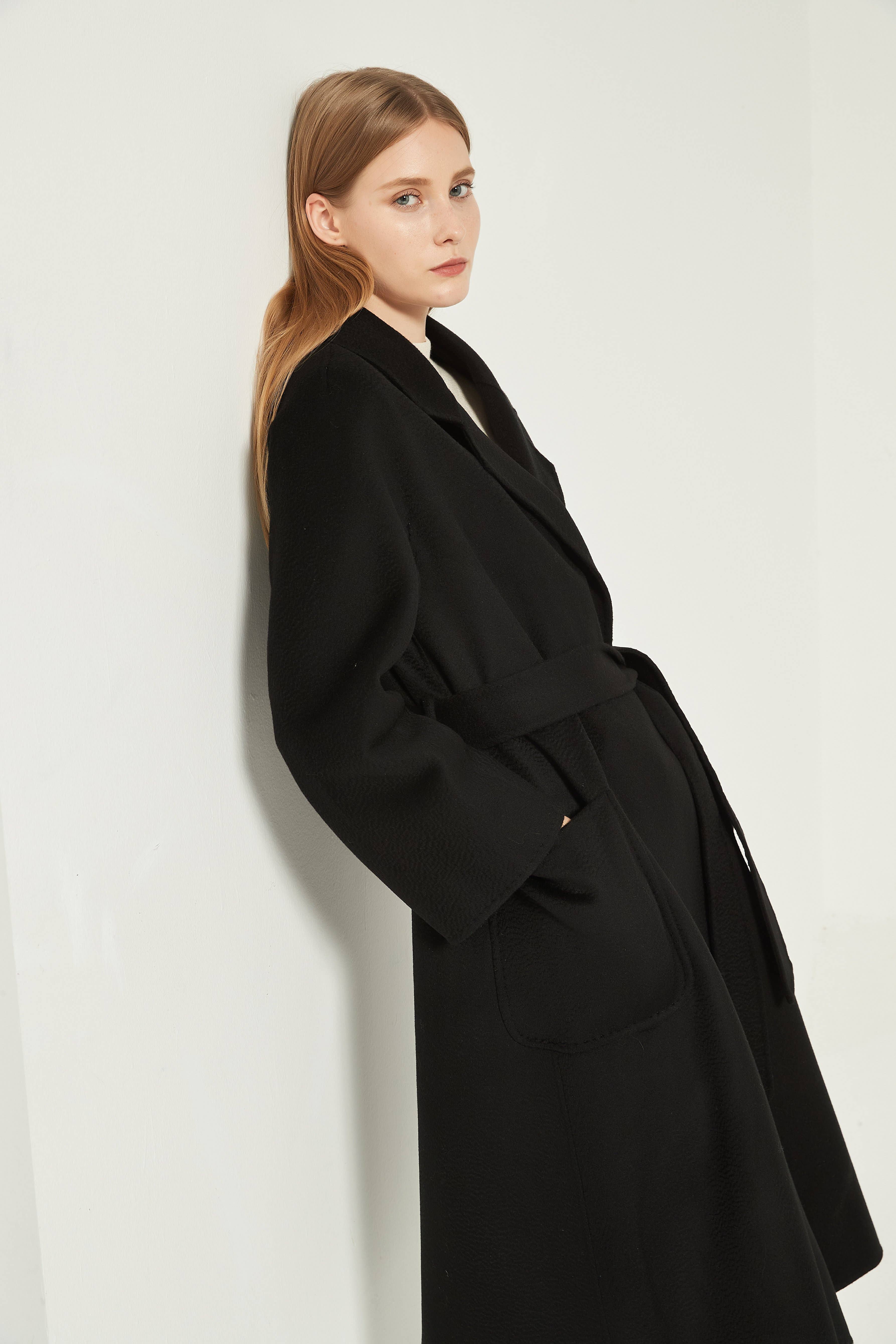 Black The Classic Wrap Coat-Black for wholesale on Faire4