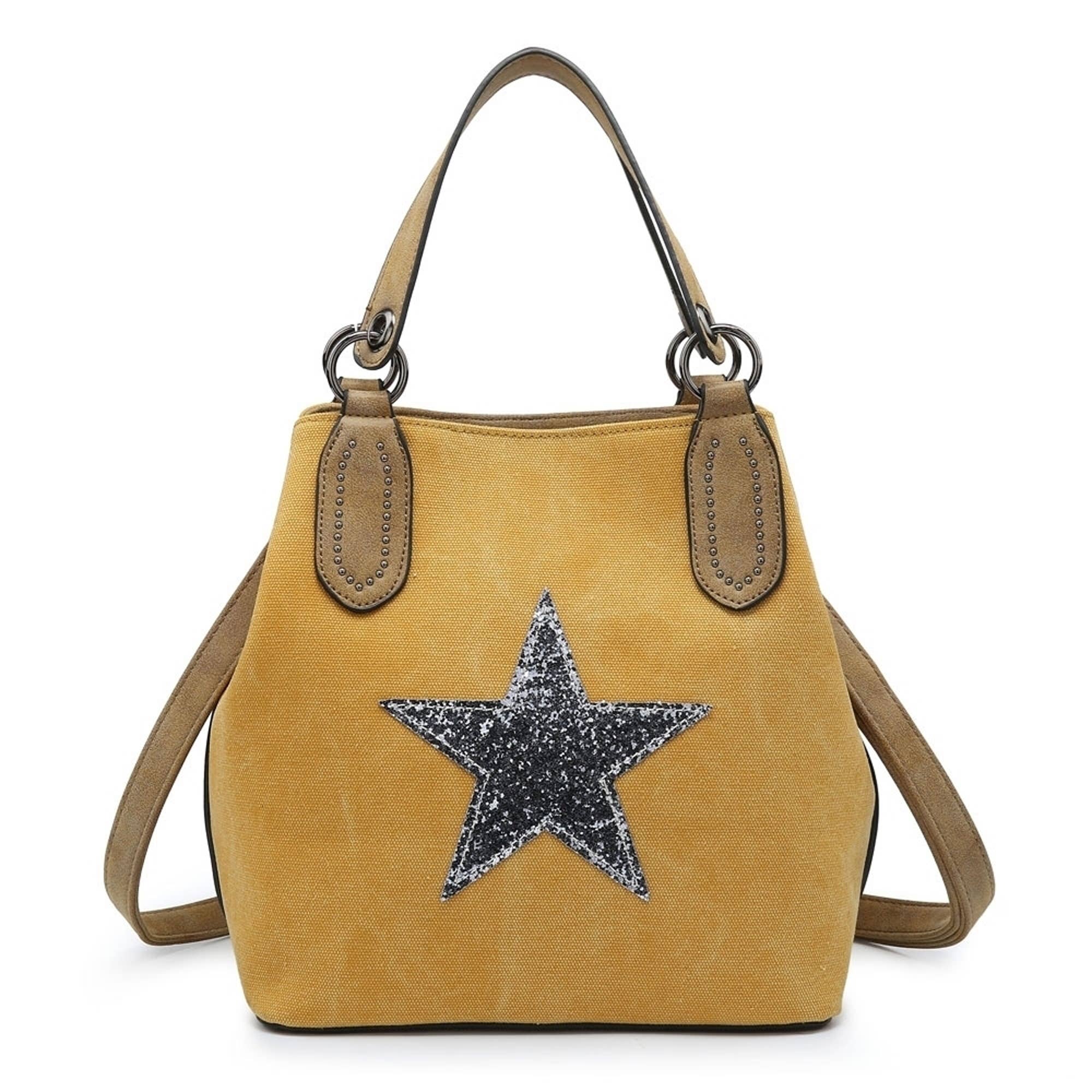 Ellas Trading – wholesale Tote bag – Women's – Trendy Glitter Star Stylish Canvas Crossbody Tote Bag6