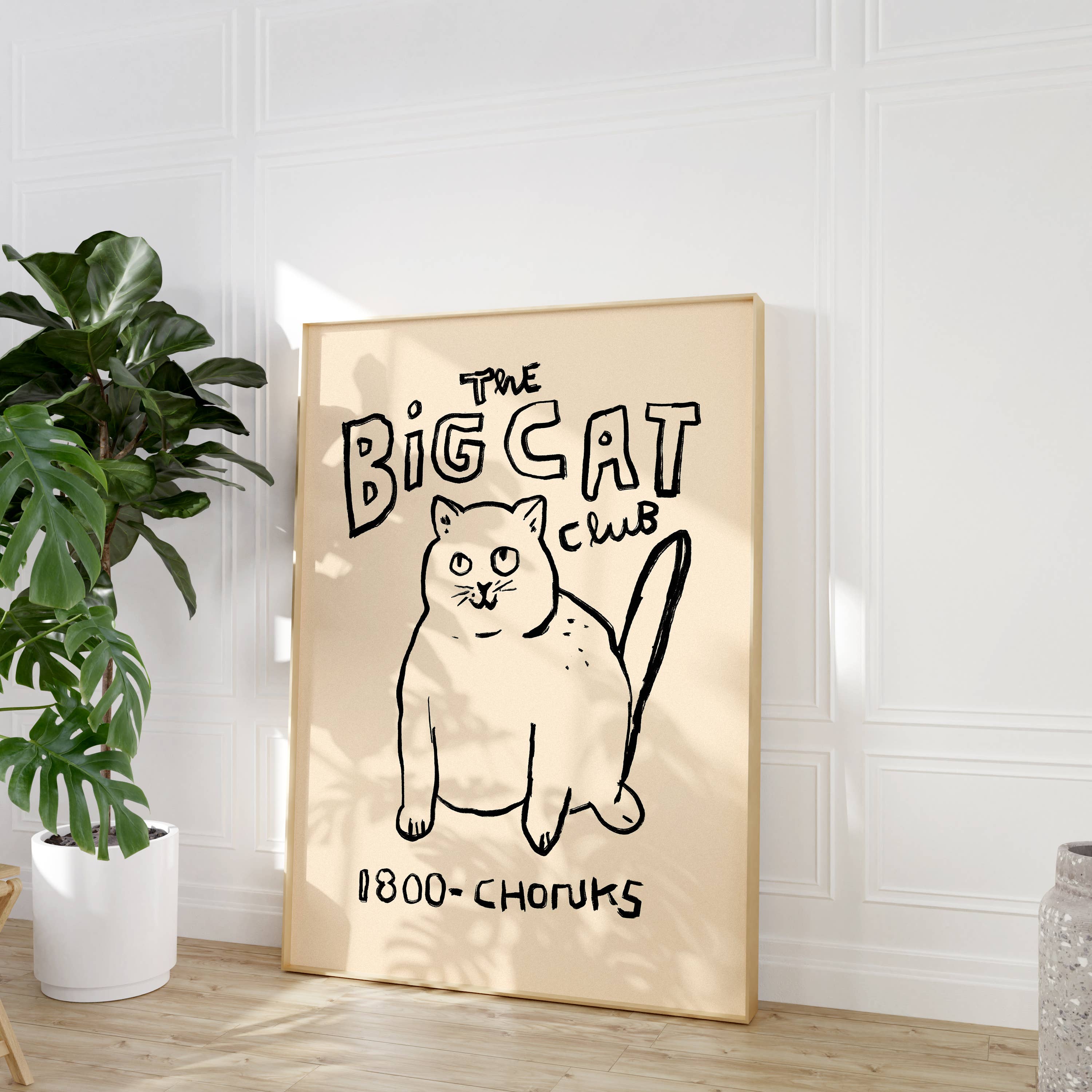 Kuku Studio - Wholesale Kunstprint - Big Cat Club Print - Chonk Cat Lovers kunstilustratie cadeau3