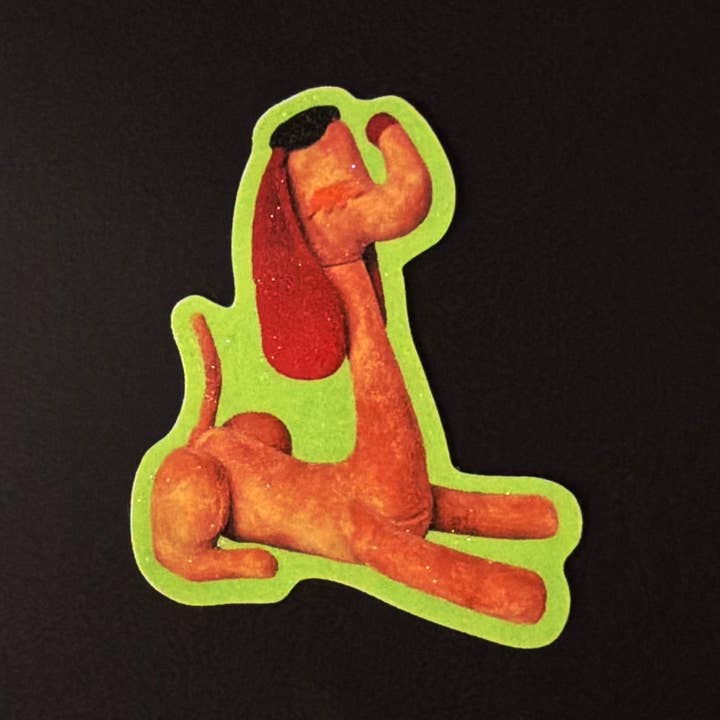 Dachshund in Beret Glitter Sticker pour la vente par Aimee Miller Art