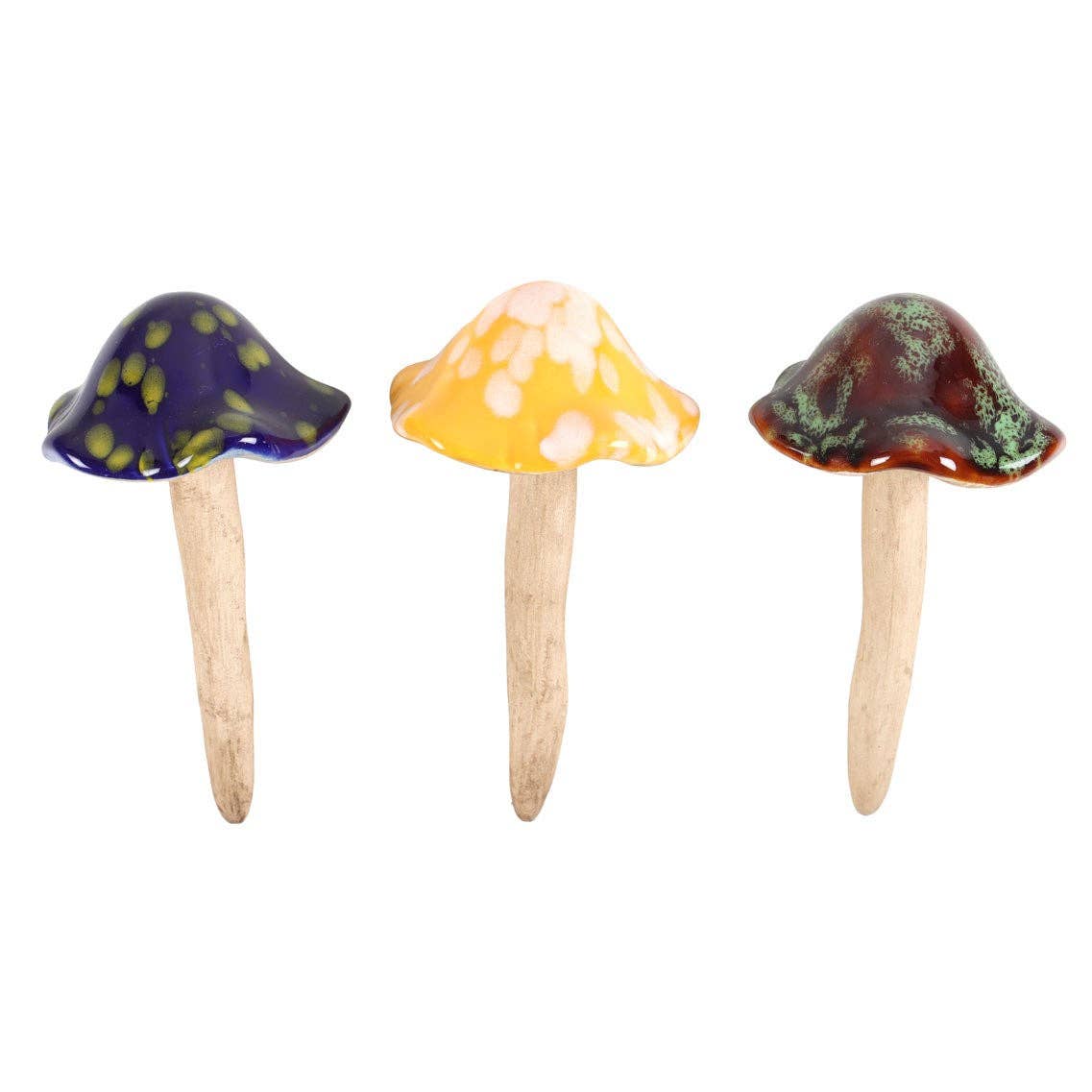 Something Different Wholesale - Wholesale Garden/Lawn Stake - Set of 18  Ceramic Mushroom Plant Pot Decorations in Display2