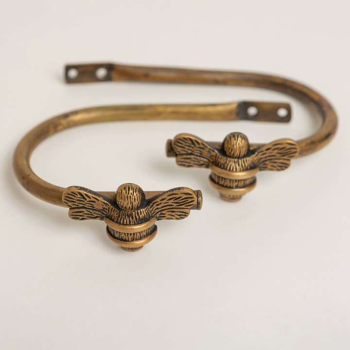 Brass bee - Wholesale Curtain Tieback - Bee Curtain Holdbacks - Heritage Finish