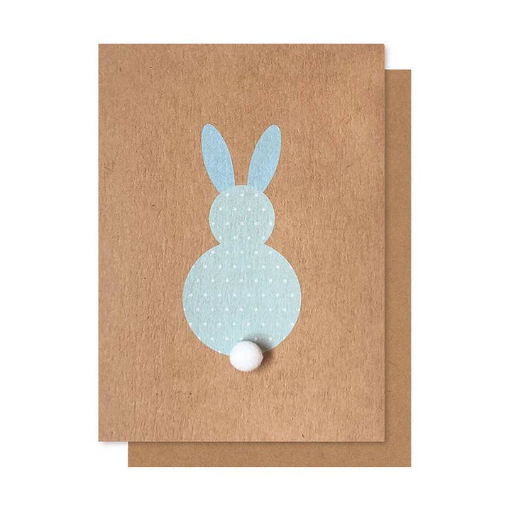 POLKADOT BUNNY POM POM CARD for wholesale by Elly Oak