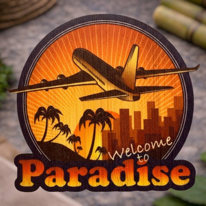 Bamboo Wood Stickers - Vendita all'ingrosso Adesivo - Benvenuto in Paradise