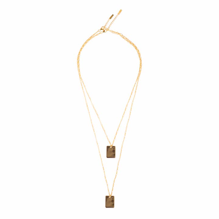 Graveable Tag halsketting - goud voor wholesale door Park and Buzz