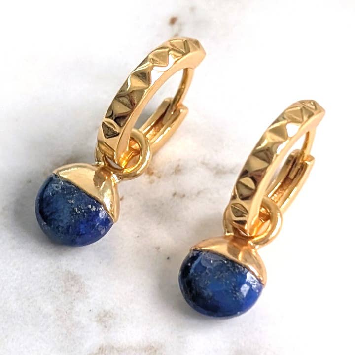 Orb Lapis Lazuli September Födelsedagssten Örhängen för wholesale av Lapis London