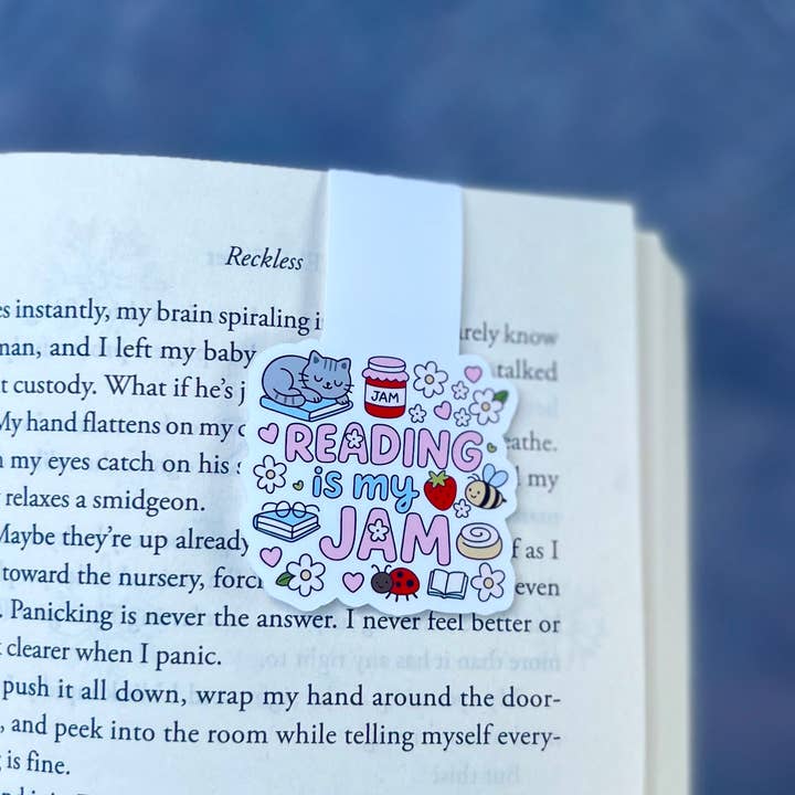 Magnetic Bookmark - Reading is my Jam bookish gift for wholesale by Literari Goods, Co | Book Themed Candles + Gifts