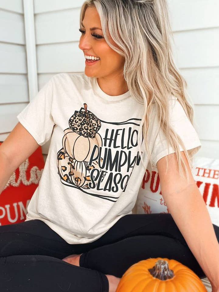 Hello Pumpkin Season T-Shirt for wholesale by Sugar Stitch