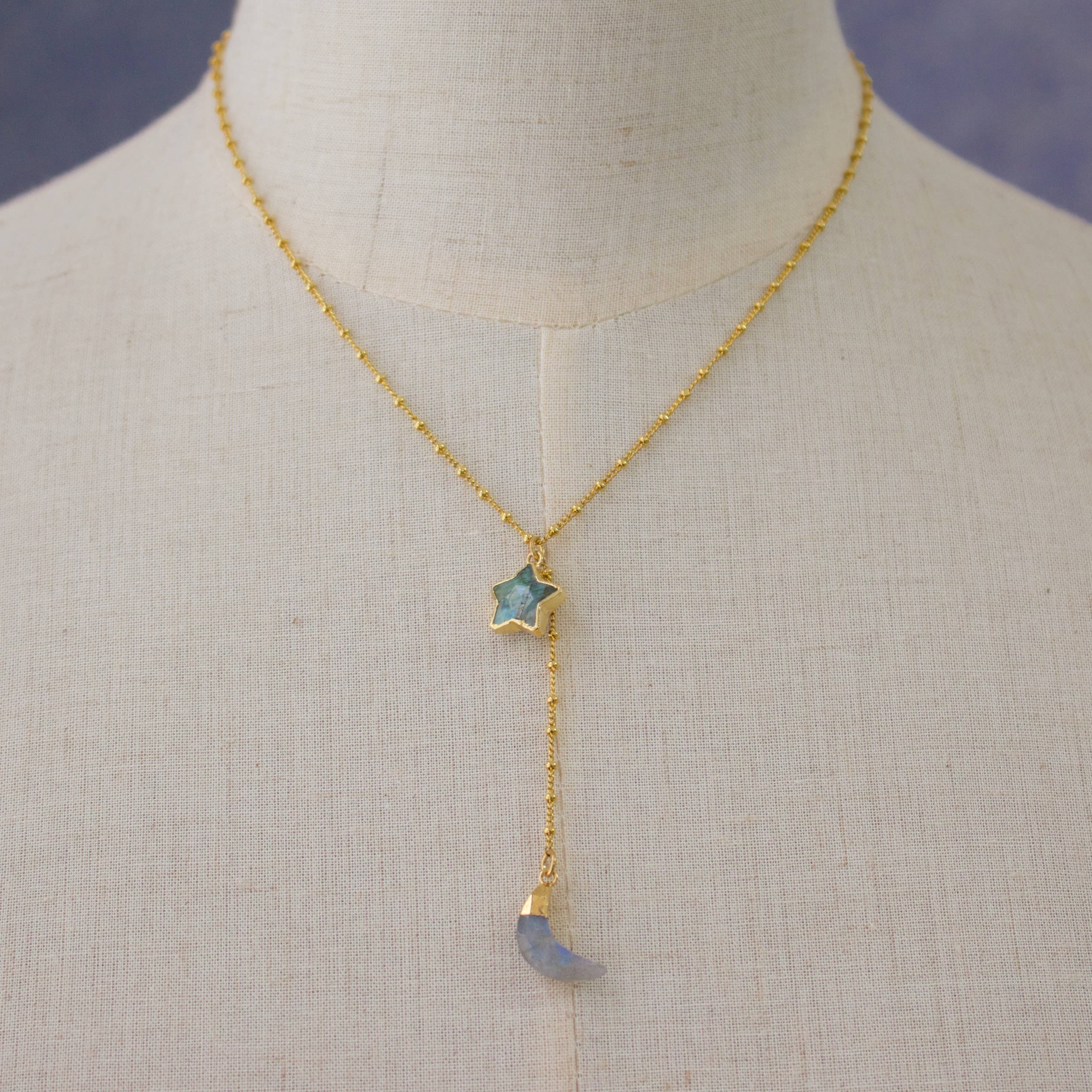 a.v. max - Wholesale Halskettinghanger - Over The Moon Stone Y-hals|Labradoriet|Citroen|Chalcedoon|WRM4