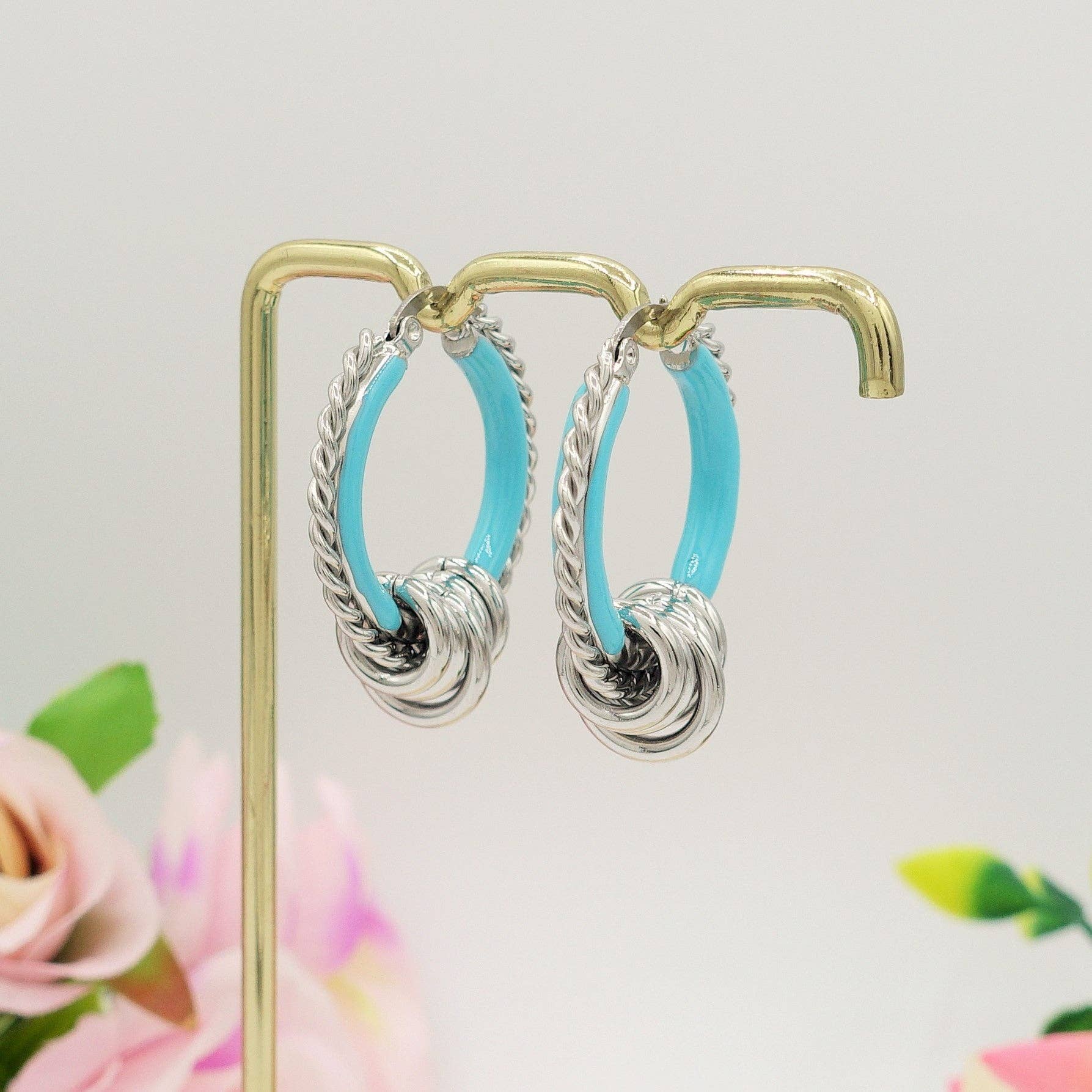 Daemon srls - Wholesale Hoop Earrings - JUDITH - ACCIAIO INOSSIDABILE orecchini a cerchio smaltati0