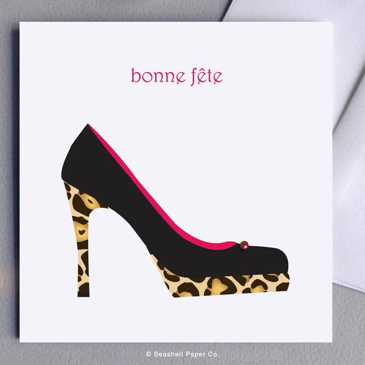 Fransk födelsedagsskokort för wholesale av Seashell Paper Co.