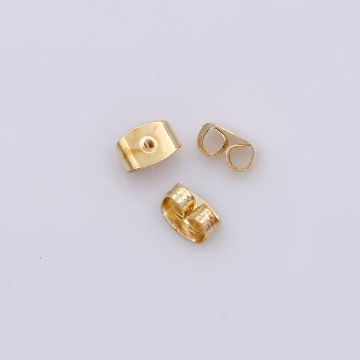 Aim Eternal - Wholesale Jewelry Set - 24 Pcs 18k Shiny Gold Earring Backs, Earring Stoppers, Butterfly Earring Backs, Clutch Earring Backs, Jewelry Findings K-920