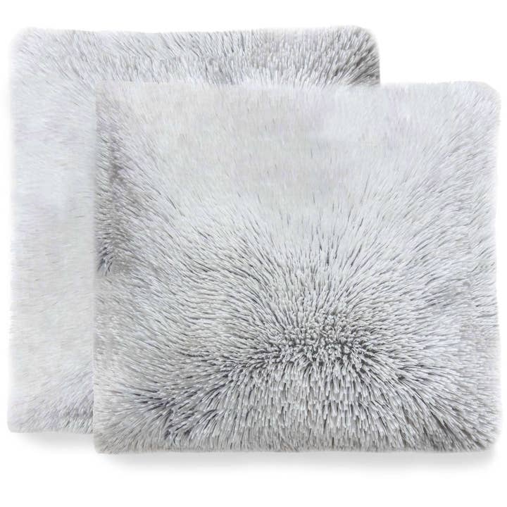 Shaggy Long Hair Plush Throw Pillows, 20", Set of 2 for wholesale by Cheer Collection