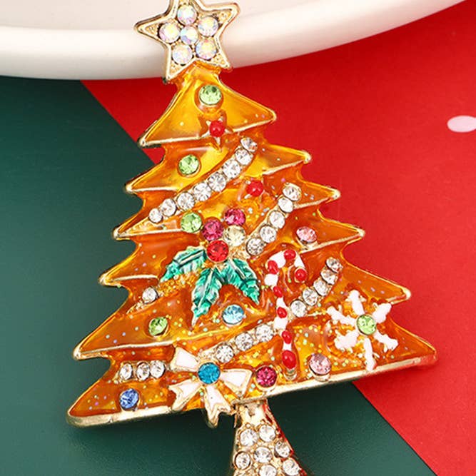 UNISHE - Wholesale Christmas Decoration - Bling Christmas Tree Shape Pin ZK2266