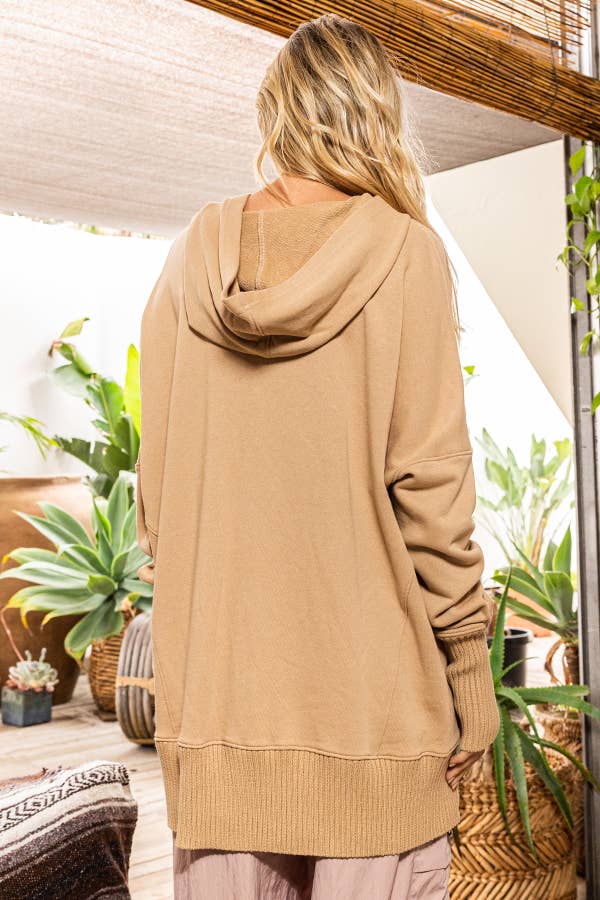 BUCKETLIST INC – wholesale Hoodie – Women's – IT1160B French Terry Oversized Solid Hoodie Top12
