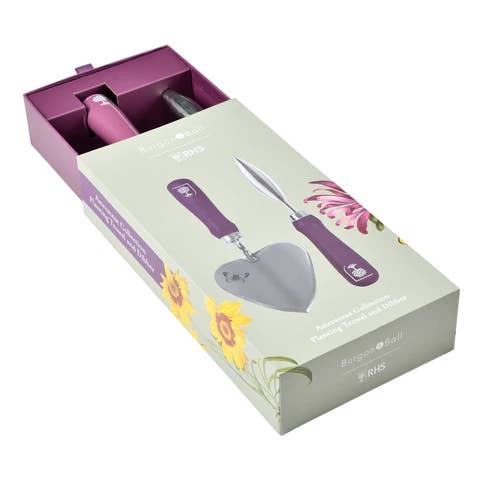 Burgon and Ball – wholesale Garden tool – NEW RHS Gift Planting Trowel and Dibber Asteraceae FSC 100%
