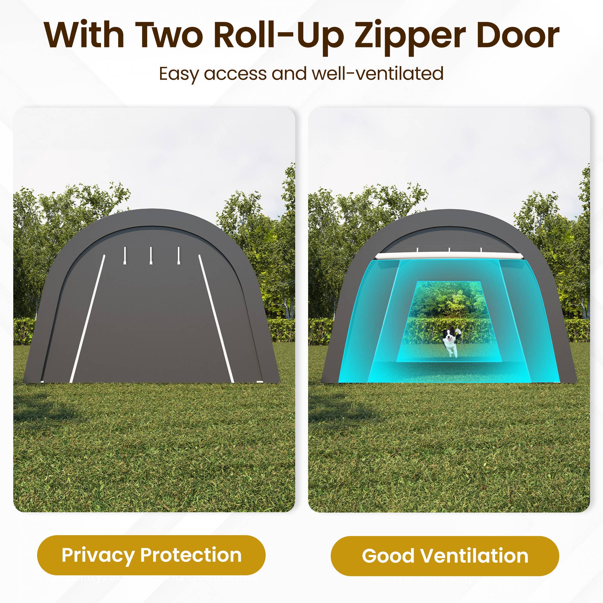 Heynemo - Wholesale Tent - Domed Carport, Portable Garage with 2 Roll up Doors10