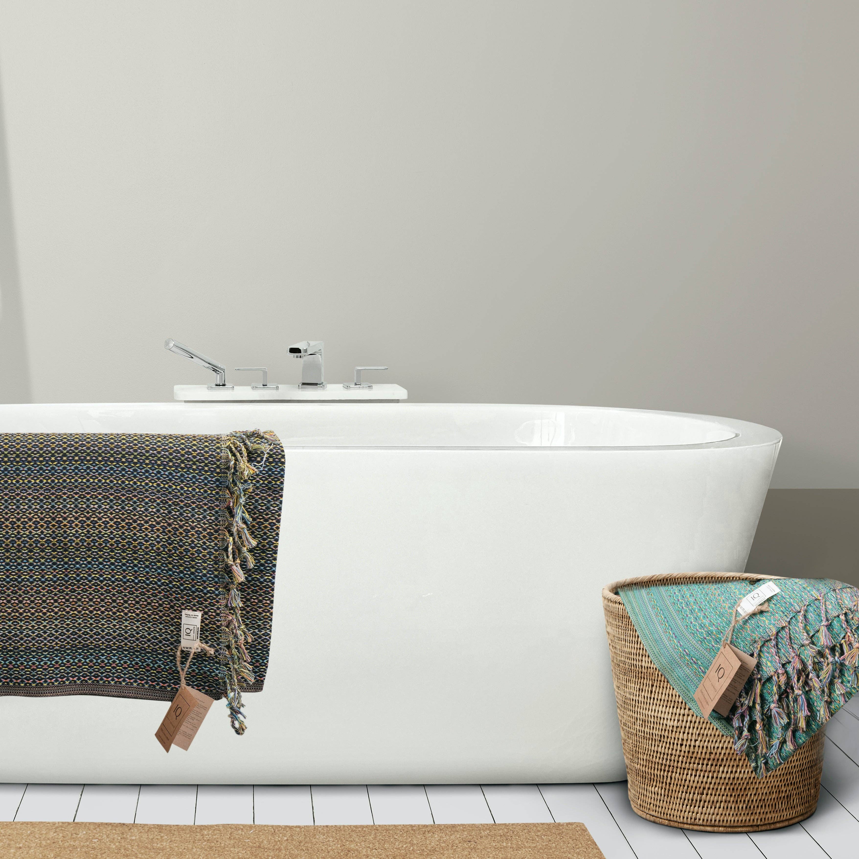 cotonIQ – wholesale Badhandduk – Mexico handdukar i svart 180x100 cm – hammam, bastu och strandhandduk2