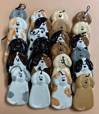 August Ceramics - Wholesale Ornament Set - 3" Assorted Ceramic Dog Ornaments1