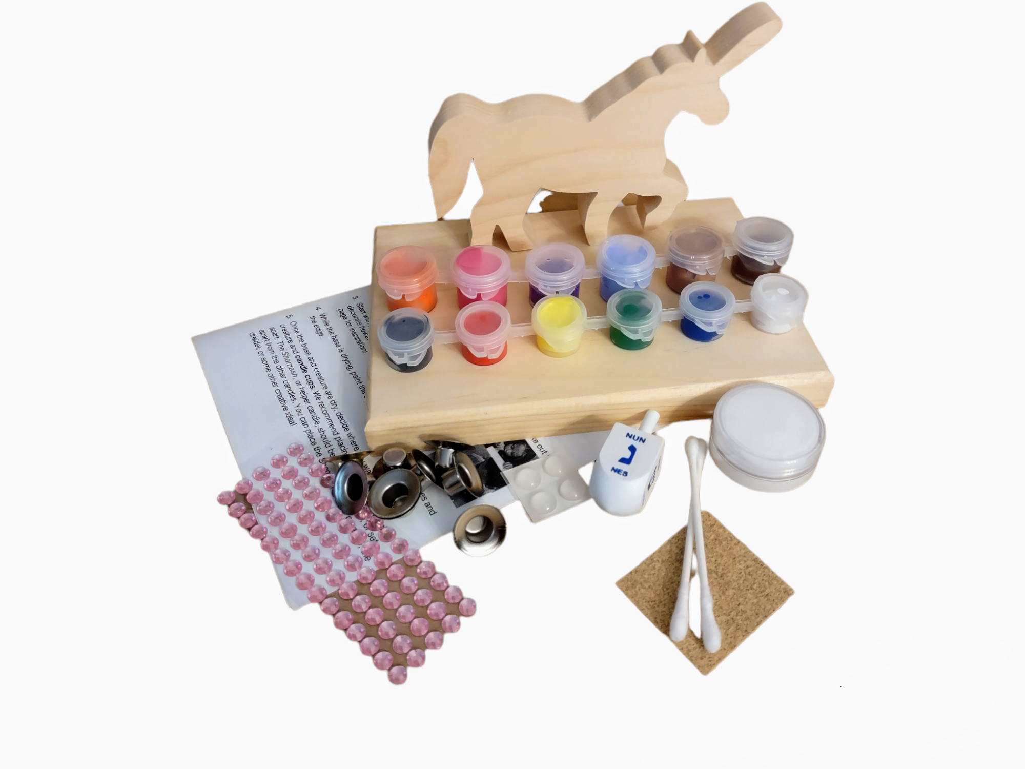 Eclectic Judaica - Wholesale DIY Craft Kit - Unicorn Menorah Craft Kit2