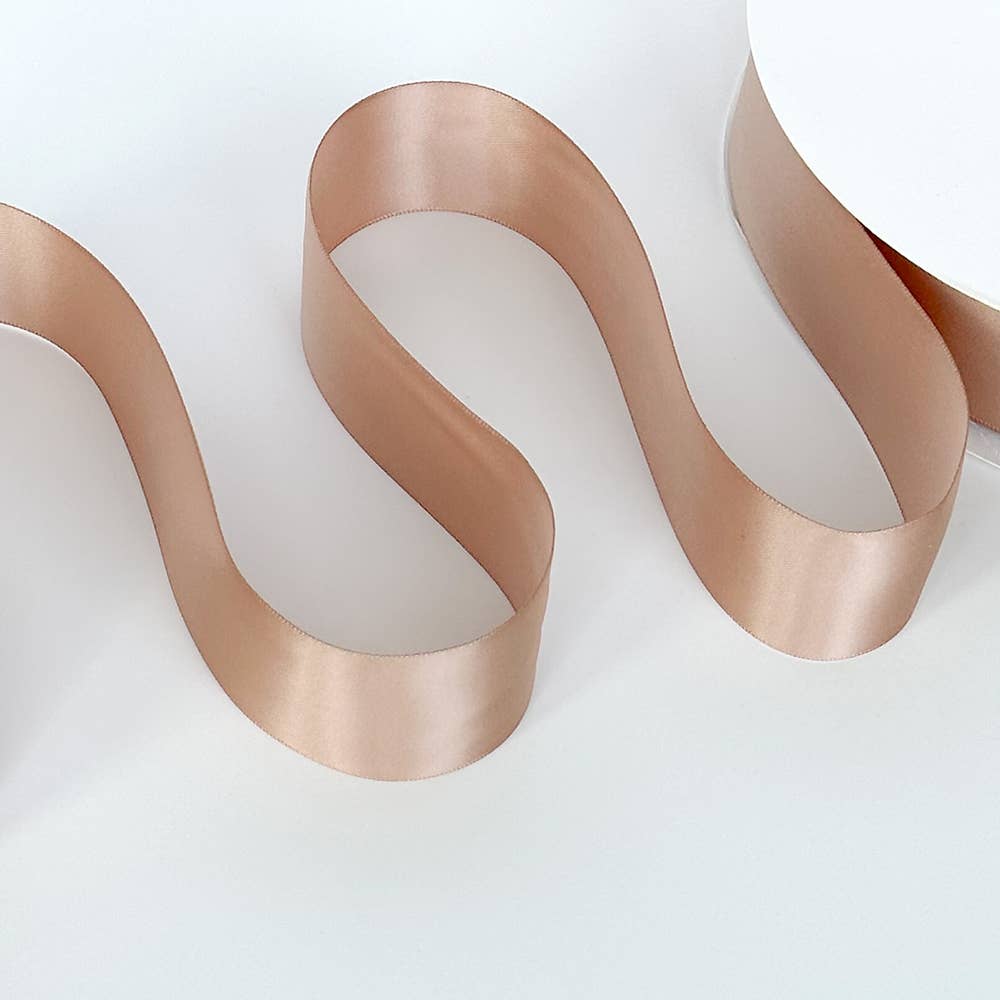 Little Ribbon Shop - Wholesale Ribbon - Gift Wrapping - Tan 812 Double Faced Satin Ribbon 100-Yard Roll1