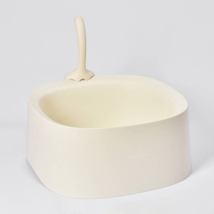 MichuPet - Vente Bac à litière – chat - MichuPet Bac à litière ouvert crème et blanc à bords hauts