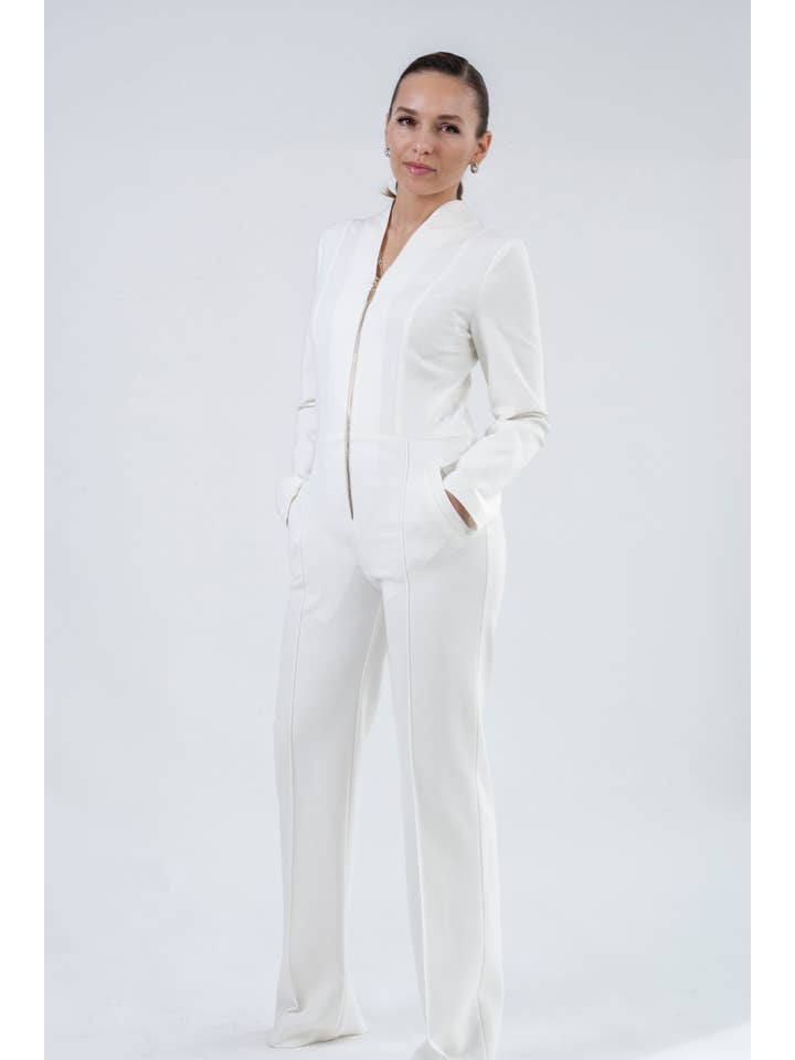 TAVROVSKA – Engroshandel Jumpsuit - Dame – Hvid Formel Bryllup Jumpsuit Kvinder Brudepige Jumpsuit Wedd5