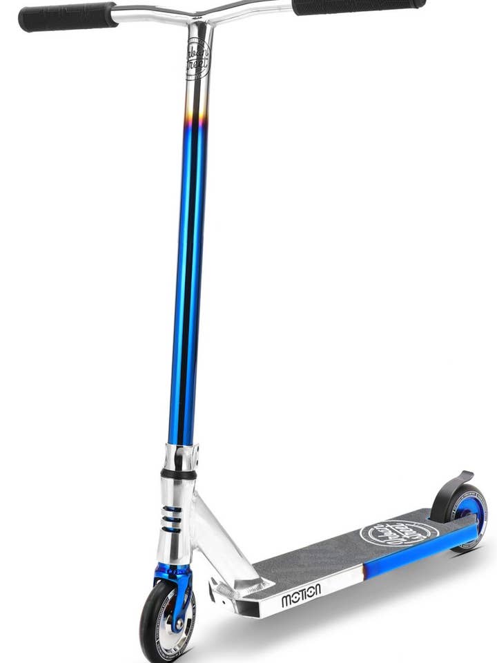 Motion Freestyle Scooter Urban Pro Chrome-Neoblue for wholesale by Motion Scooter