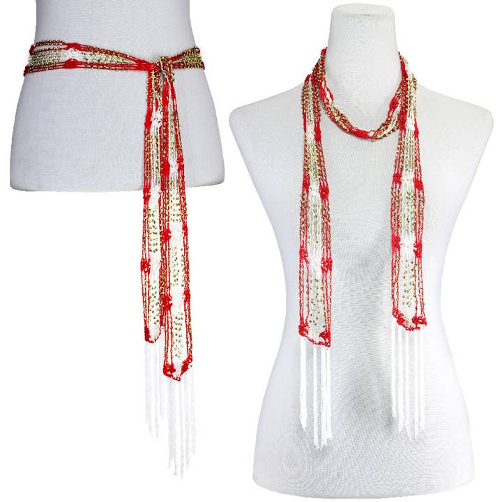 The Magic Scarf Company - Wholesale Scarf - Women's - 1755 - Shanghai Beaded Scarves/Sash107