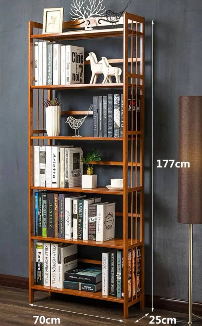 everythingbamboo - Wholesale Bookcase - Large Size Pure Bamboo Book Shelf Cabinet Simple Solid Storage Fantastic 5 and 6 Tiers BBC032